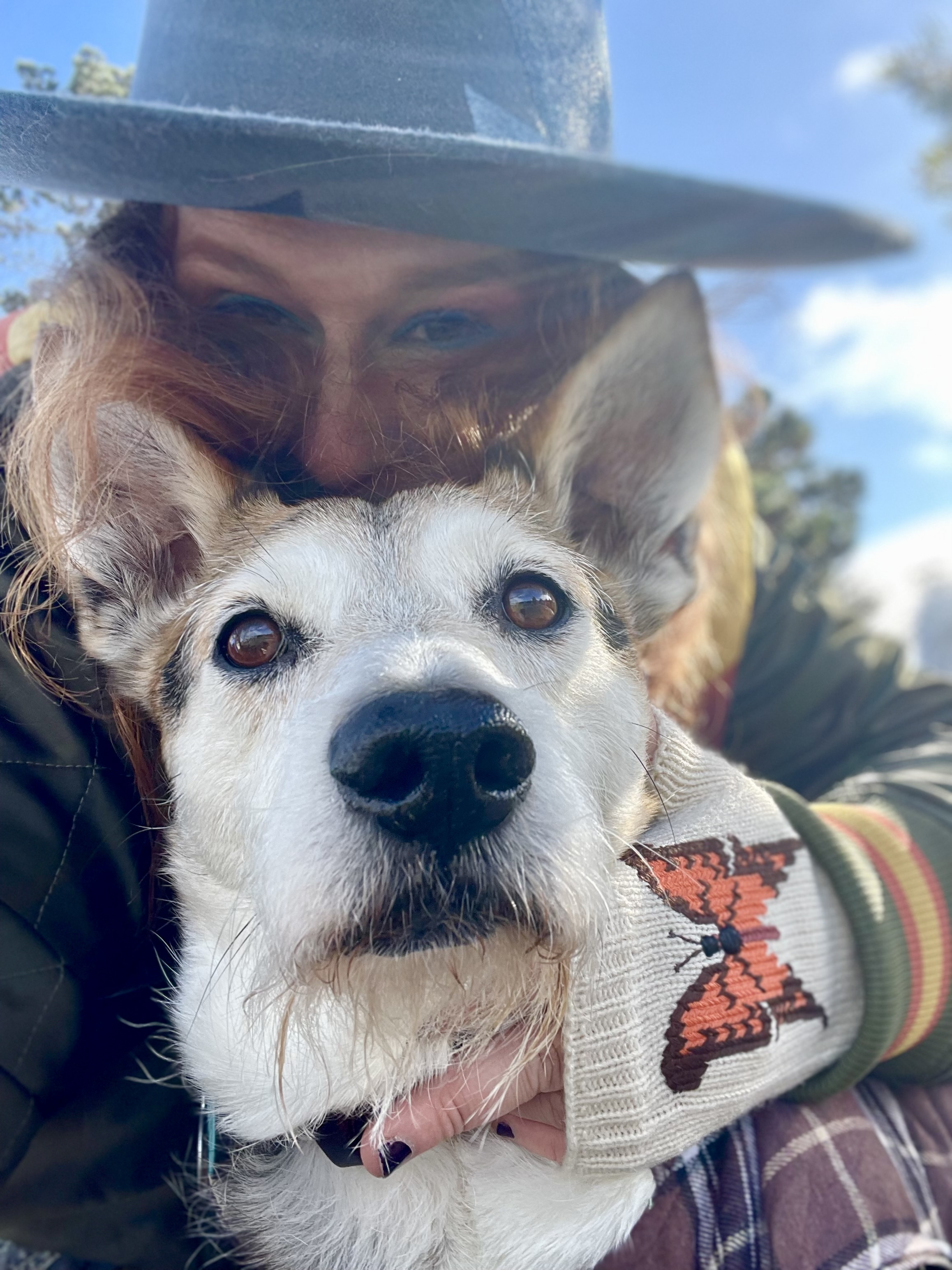 Svetlana close up with her dog Rad