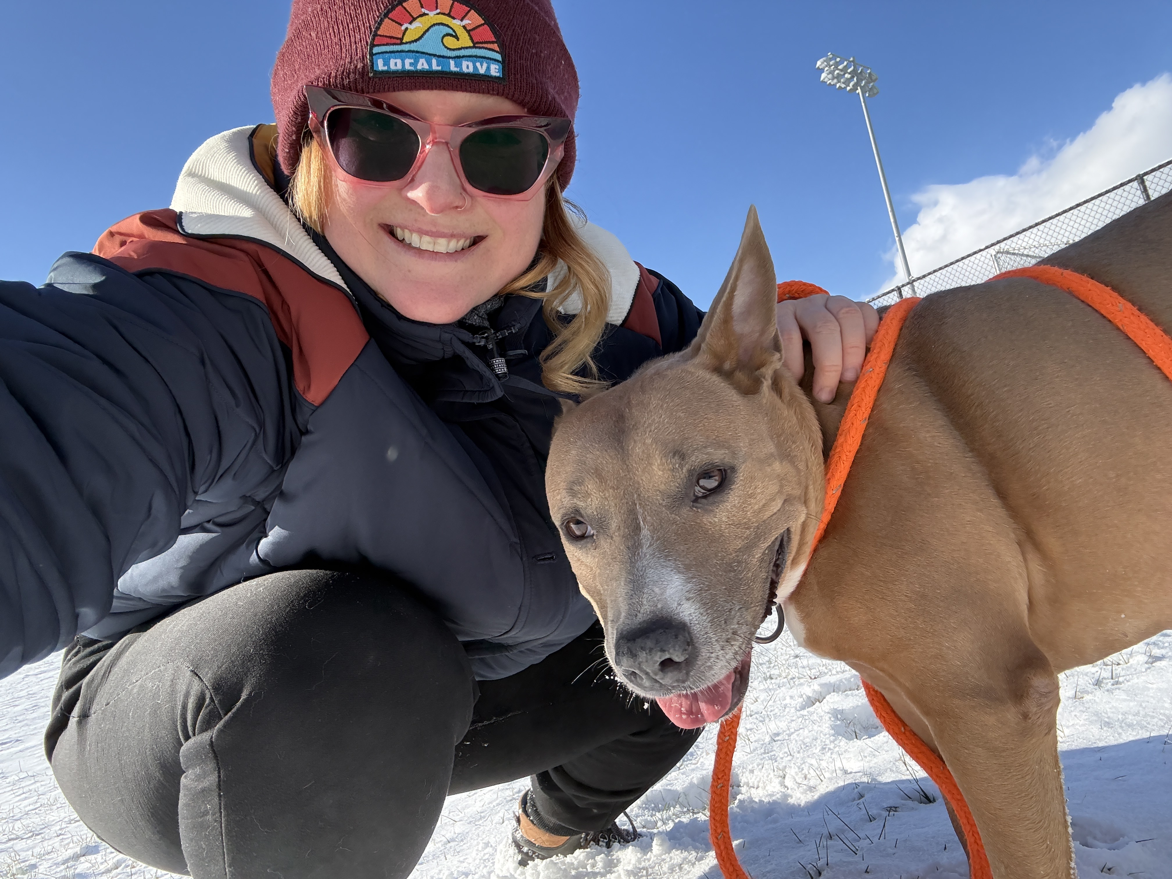 Svetlana with Olivia in the snow